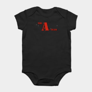 The A-Team - Red Text - Bullet Holes Baby Bodysuit